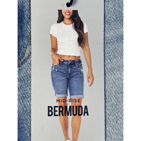 Celebrity Pink Size 5/27 Mid-Rise Denim Bermuda Shorts Lightweight - Picture 7 of 11